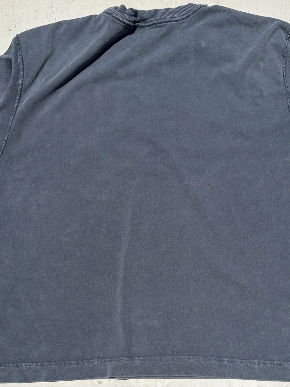 Men's Abercrombie and Fitch T-Shirt Gray Blue XL Solid Cropped Essentials City - Picture 7 of 10